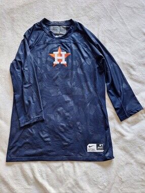 Nike Pro BSBL Houston Astros Camo Compression Shirt 3/4 Sleeve Men's Size L